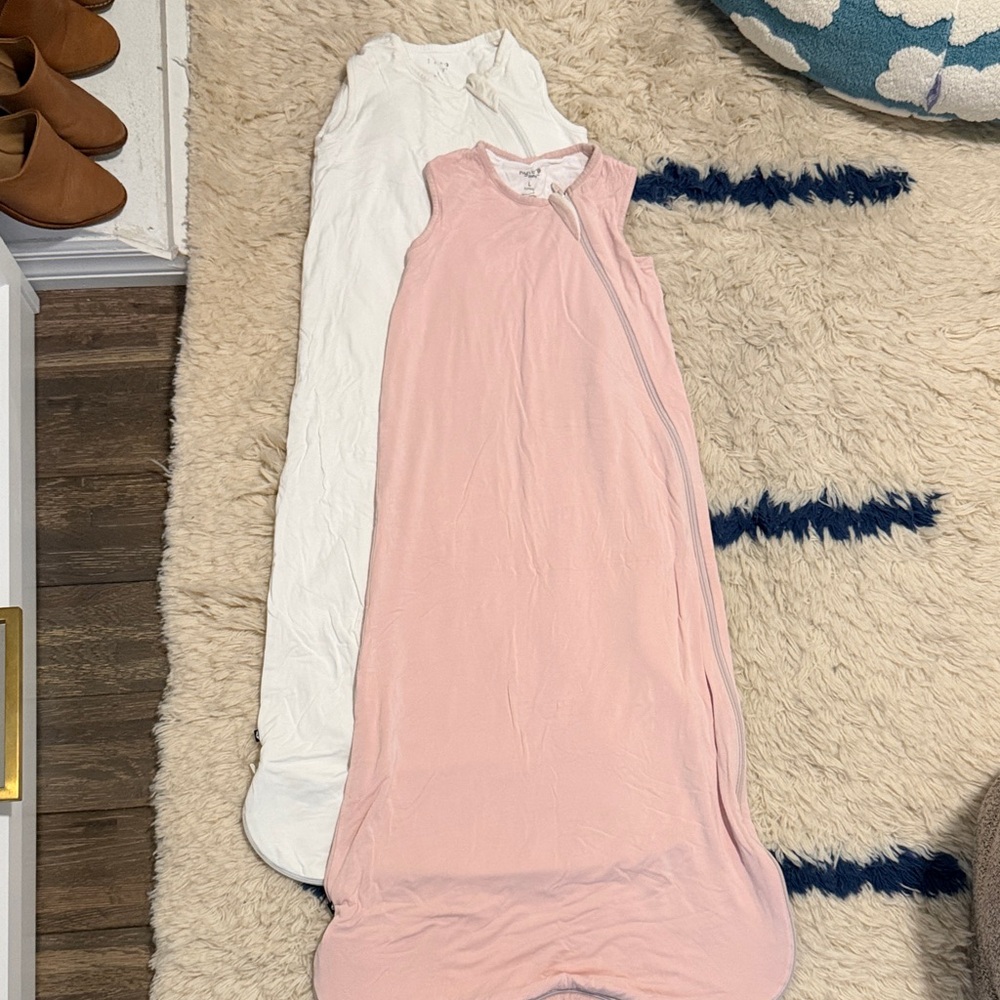 Kyte BABY Pink and White Kids Pajamas Sleep Sacks (0.5 Tog)